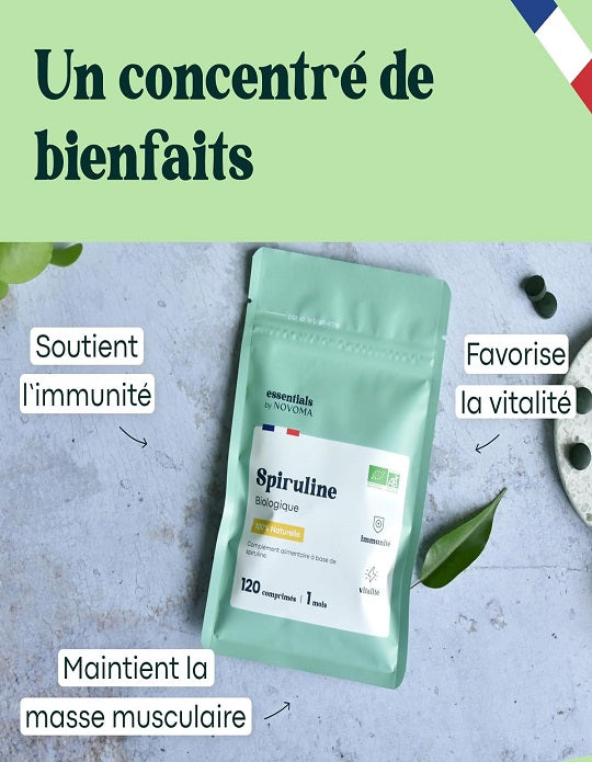 Spiruline Bio 500 mg, Pure et Naturelle